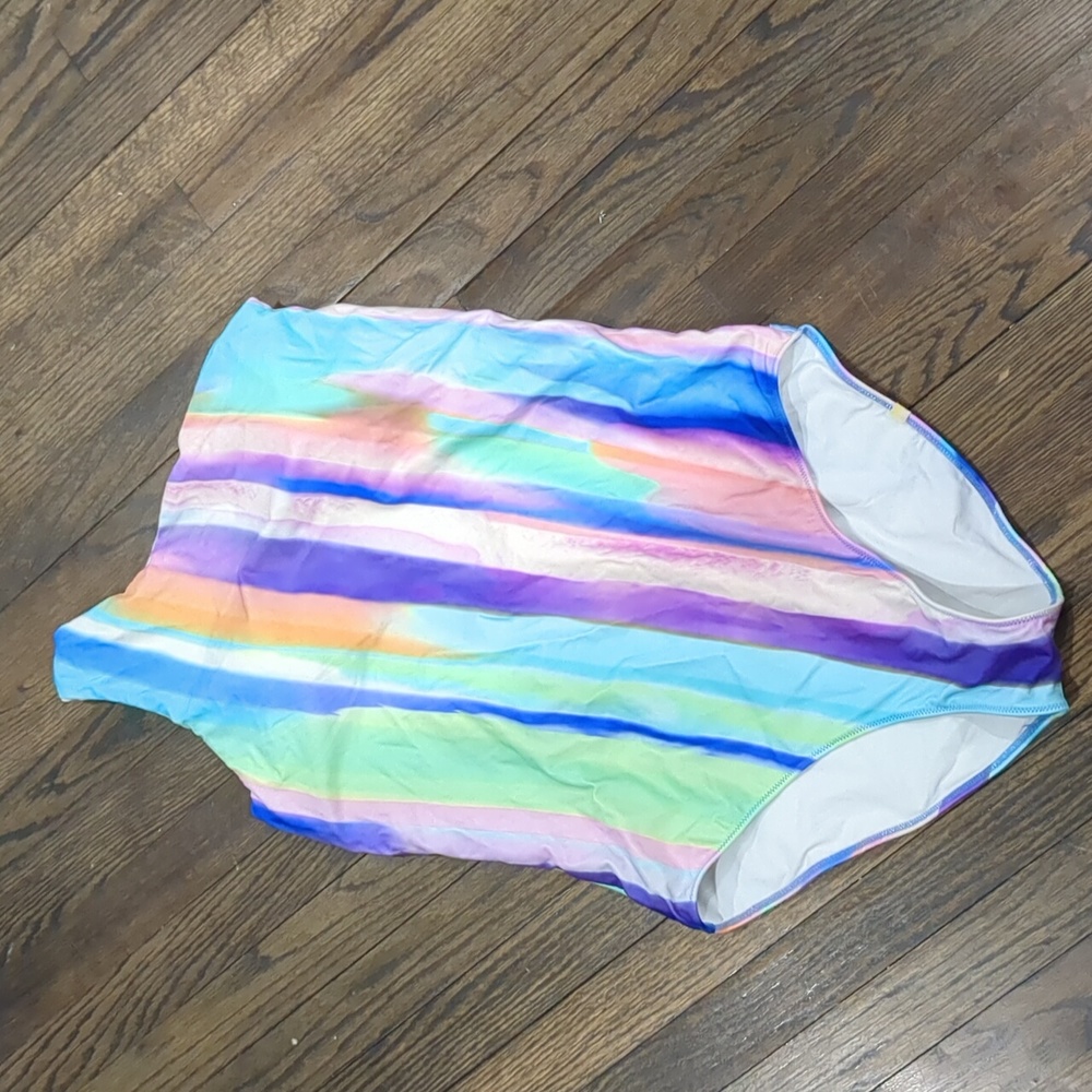Summersalt Sidestroke Swim suit one shoulder Watercolor Tie Dye Size 16